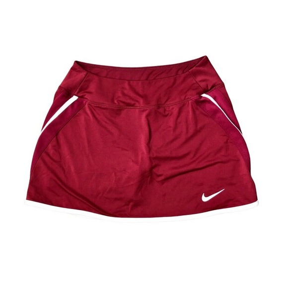 Nike Dri Fit Skort Small Maroon w/ White Trim